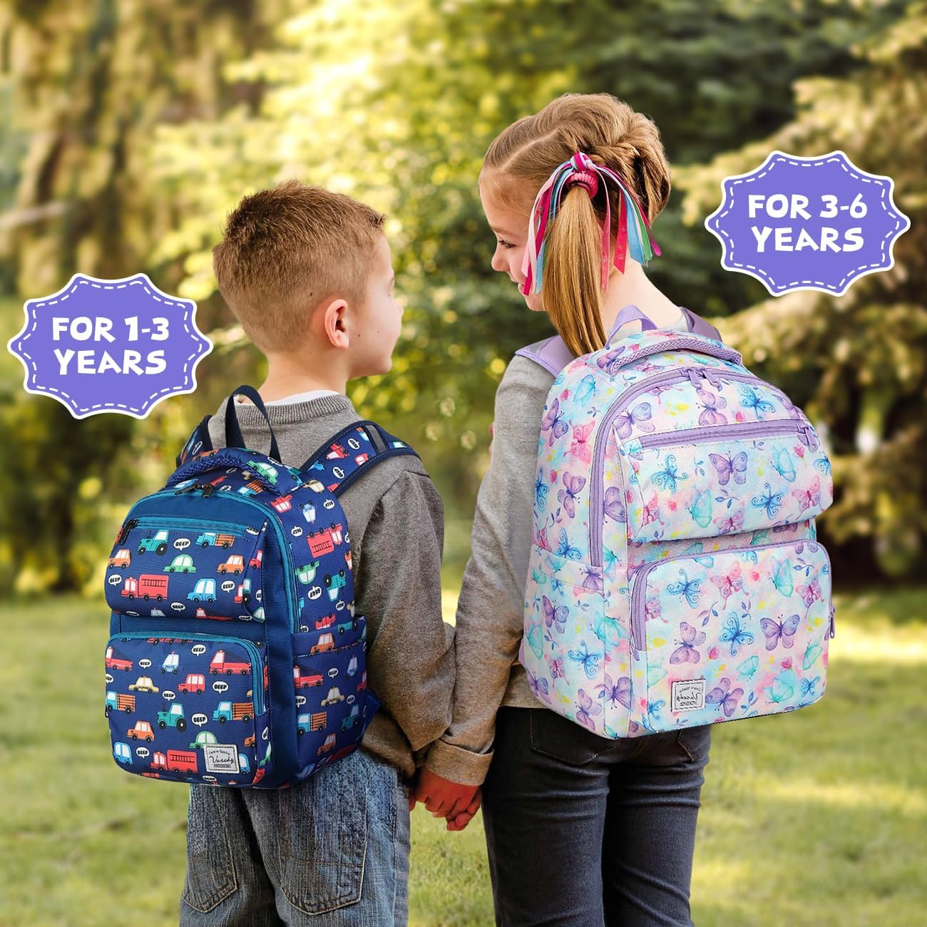 VASCHY Toddler Backpack for Boys, Kids Cute Kindergarten Daycare Children 7L Small Backpack Bookbag for School Travel Bluey Vehicles - Image 3