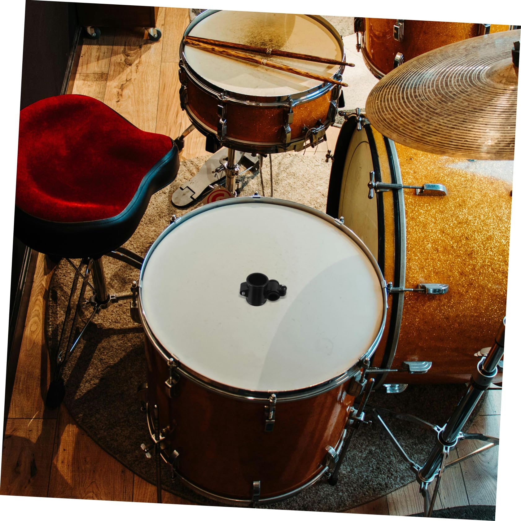 Elektronische Drum Setup Klemme 38mm Percussion Rohrschelle aus Langlebigem Material mit Kreuzverbinder für Trommelgestell Universelle Montagehalterung für E-drum Racks bei Live