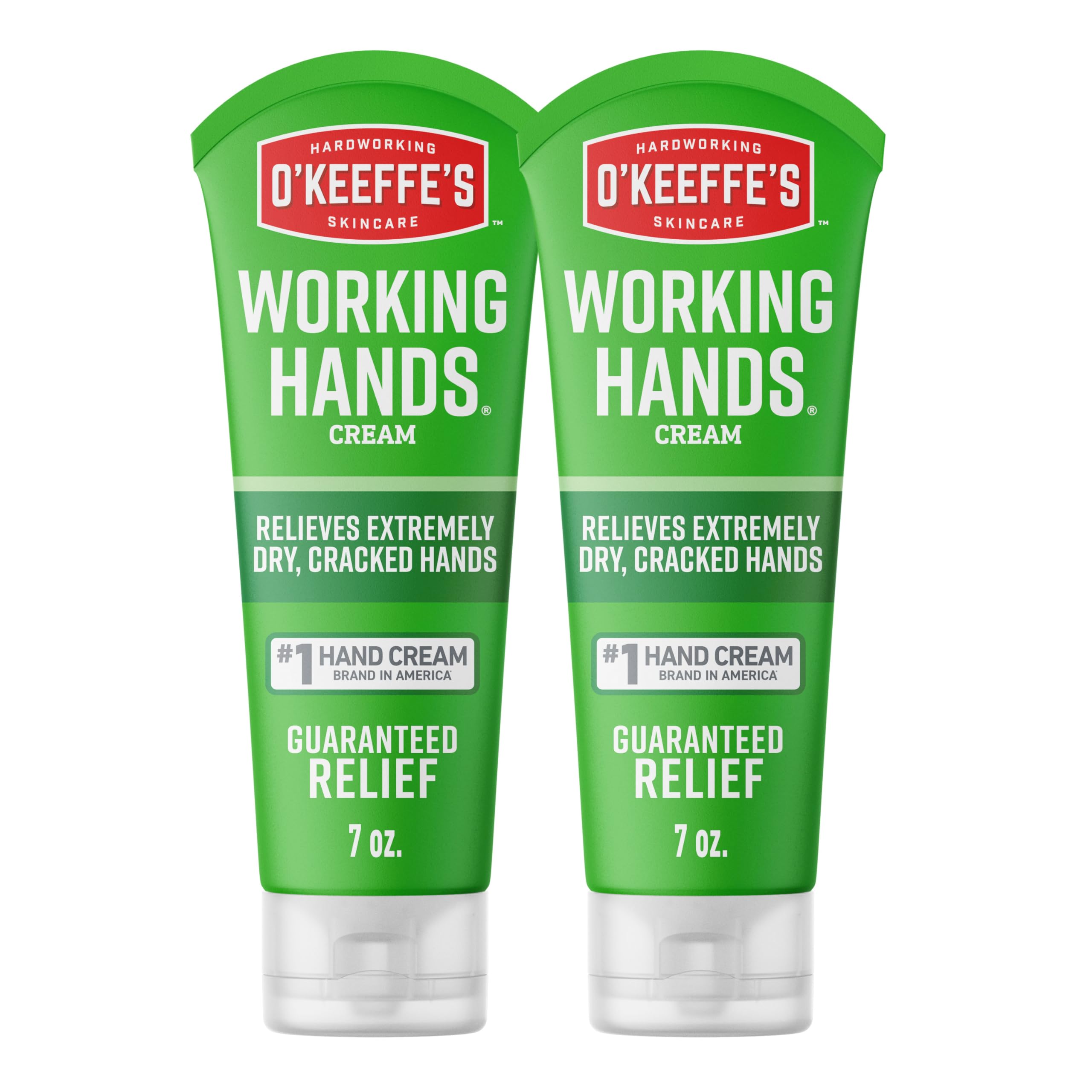 O'Keeffe's Working Hands Hand Cream for Extreme Dryness - 7 oz Tube (2 Pack) - Repairing Skincare for Cracked, Dry Hands