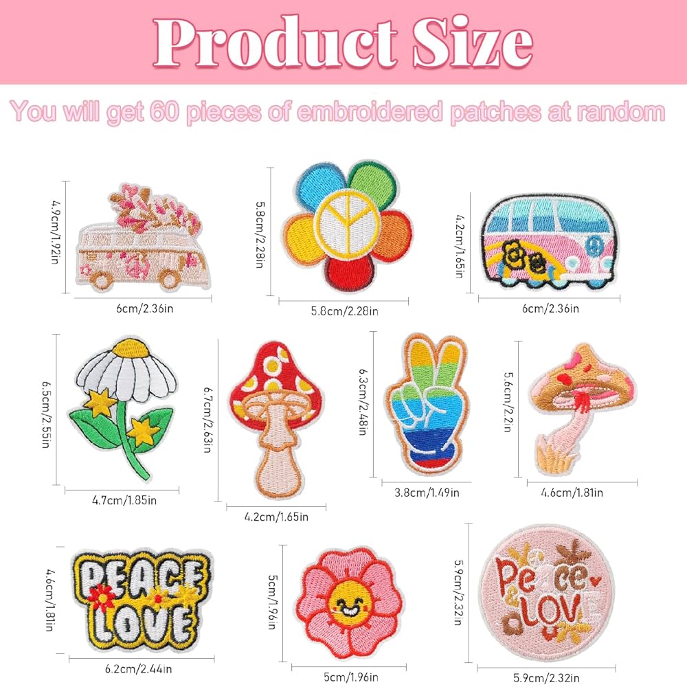 Amazon.com: AXEN 60PCS Embroidered Iron on Patches DIY