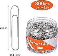 Vista 2 de NEEWAY 300 clips de papel grandes, clip de papel jumbo, clips de papel de 2 pulgadas