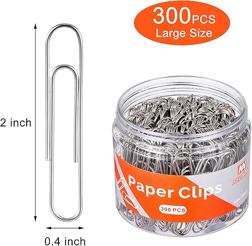 Miniatura 2 de NEEWAY 300 clips de papel grandes, clip de papel jumbo, clips de papel de 2 pulgadas