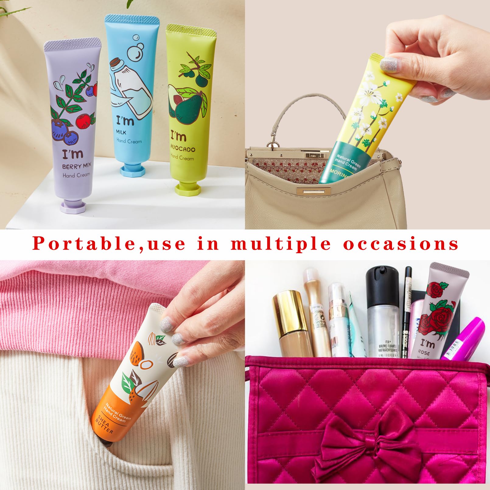 Paquete de 20 cremas de manos para regalo, loción de manos para manos secas y agrietadas, manos de trabajo, cuerpo, crema de manos de tamaño de viaje, loción hidratante para manos, regalo de 6