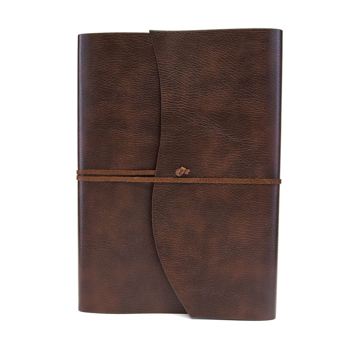 BELCRAFT Tivoli Liscio A4 großes Notizbuch aus recyceltem Leder, Handgearbeitet in klassischem Italienischem Stil, Geschenkschachtel inklusive, Tagebuch A4 (21x30 cm) Braun