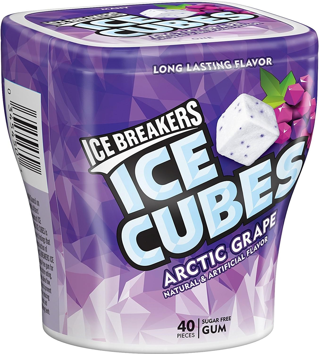ICE BREAKERS ICE Cubes Sugar Free Arctic Grape Gum, 3.24 Ounce