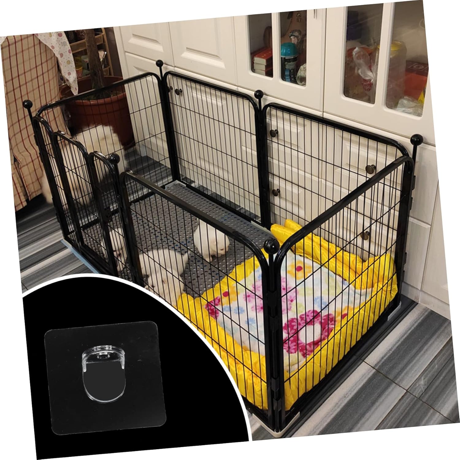 8pcs Pet Cage Holders - Fixators for Indoor Pet Fences Retainers for Dog Crates and Playpens Easy to Use and Store