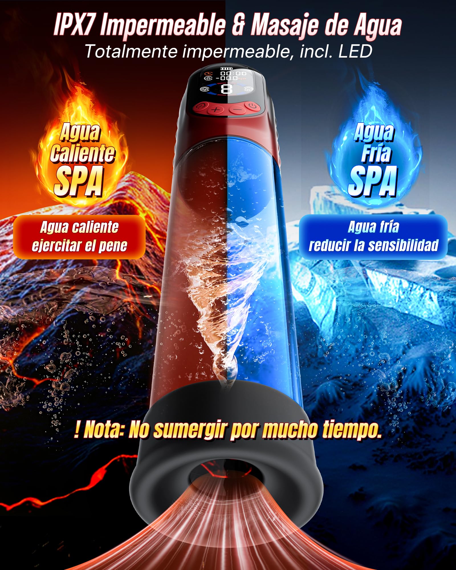 Bomba de Pene Juguetes Sexuales Hombre Alargador de Pene Masculino, APP Bomba de Vacio Erector Pene Eléctrica Manual y Automática con 8 Succión, Masturbádores Masculino Más Vendido Vagina Masturbador