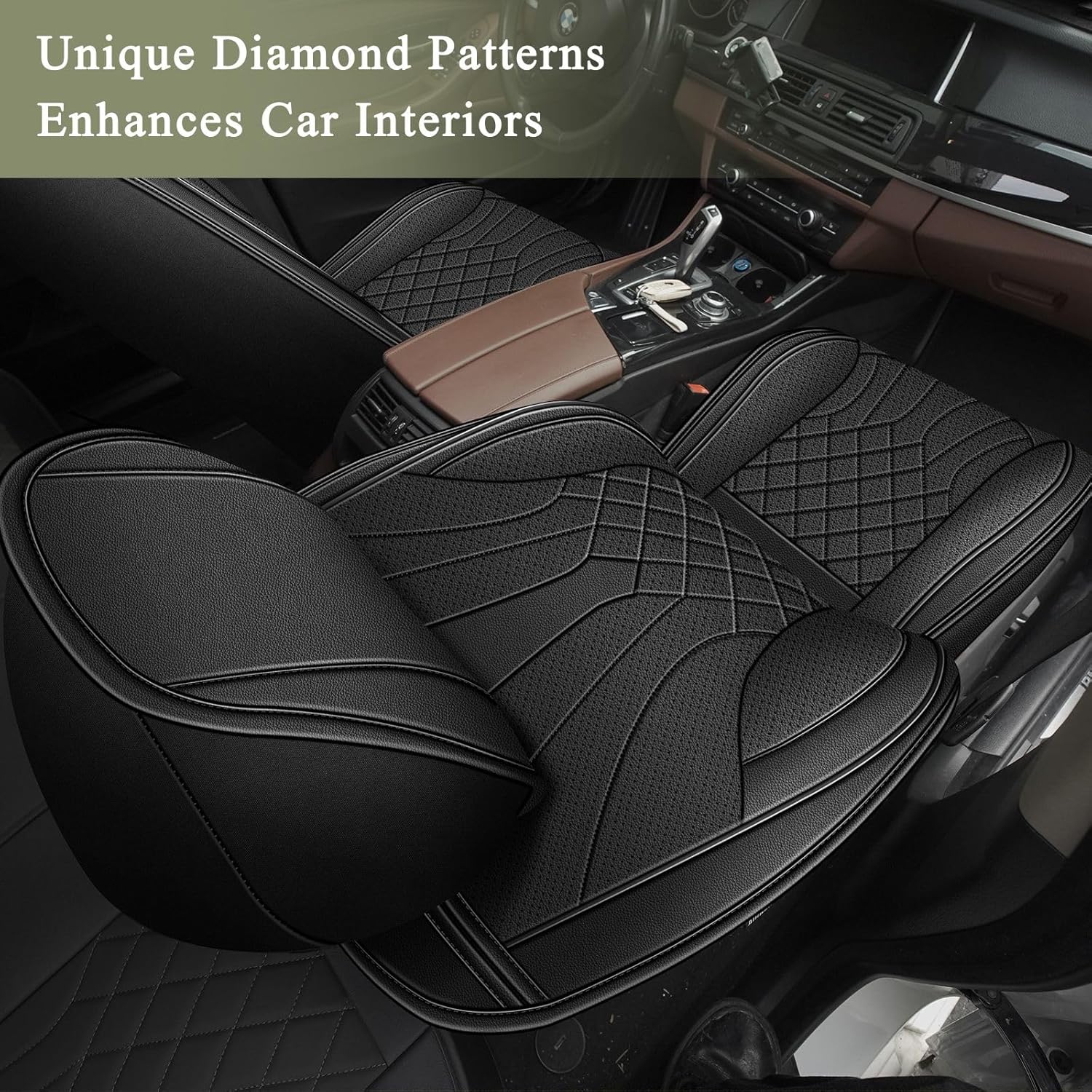 Full Set Car Seat Covers for Hyundai Palisade 2020-2025 2026: Breathable Perforated Leather Seat Cover (Black)