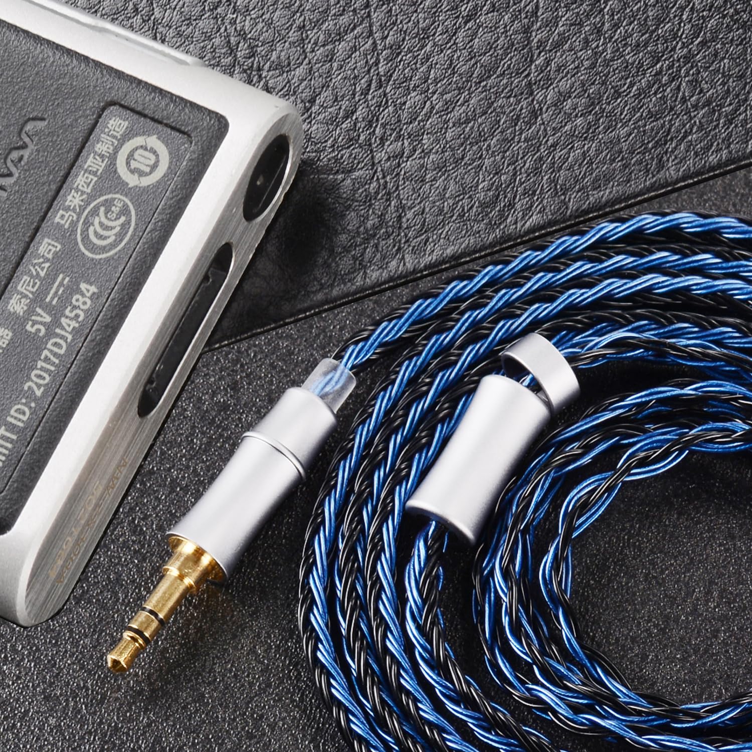 Cable de auriculares mejorado, cable de monitor intraural, cables IEM chapados en plata de 16 núcleos para KZ AS10 ZS10 ZST TRN V80, etc., funciona en audiófilo músico (0,78 mm-2 pines, 1,5 m