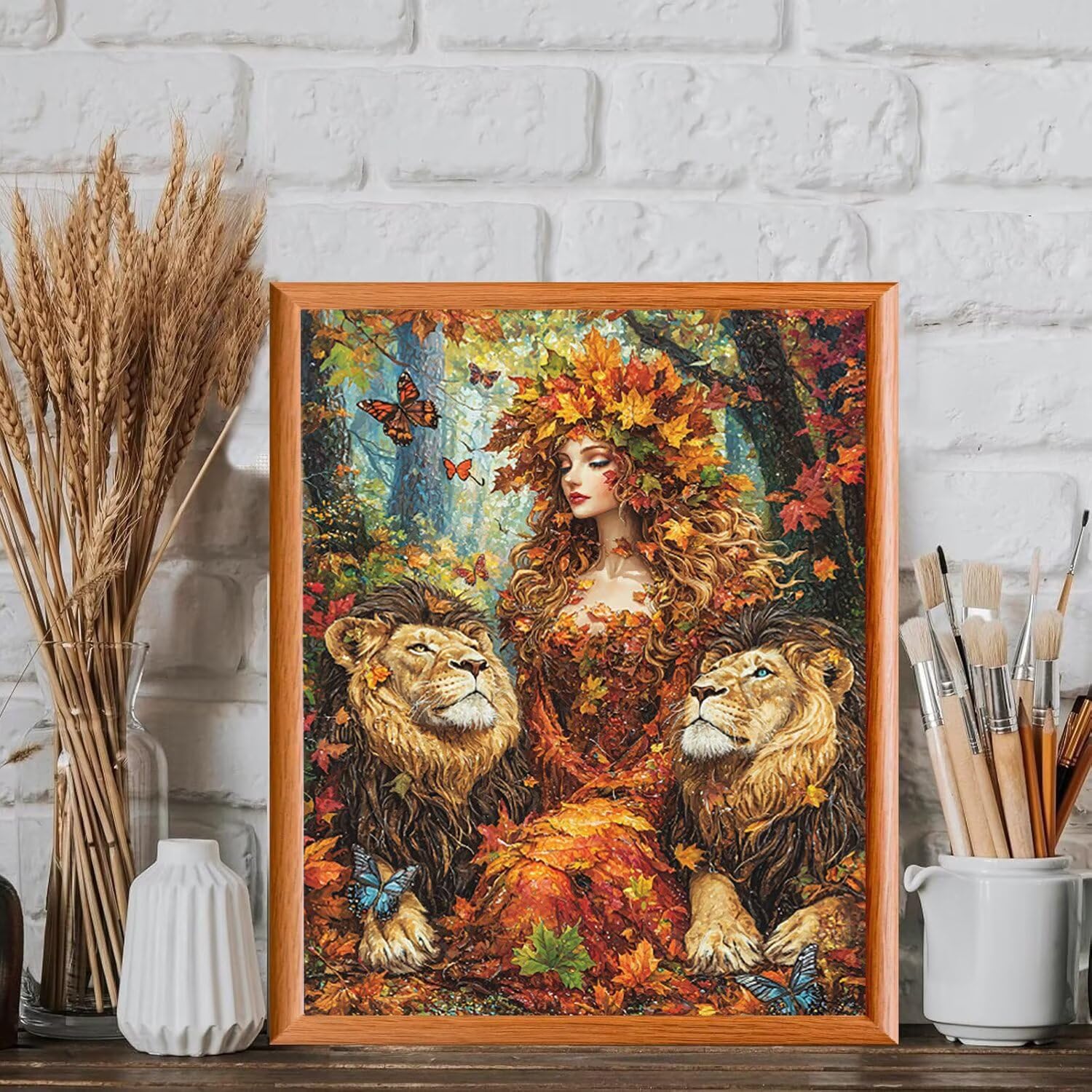 WEISHIWE Lion et femme Peinture Numero Adulte Kits, 60x80cm m-886