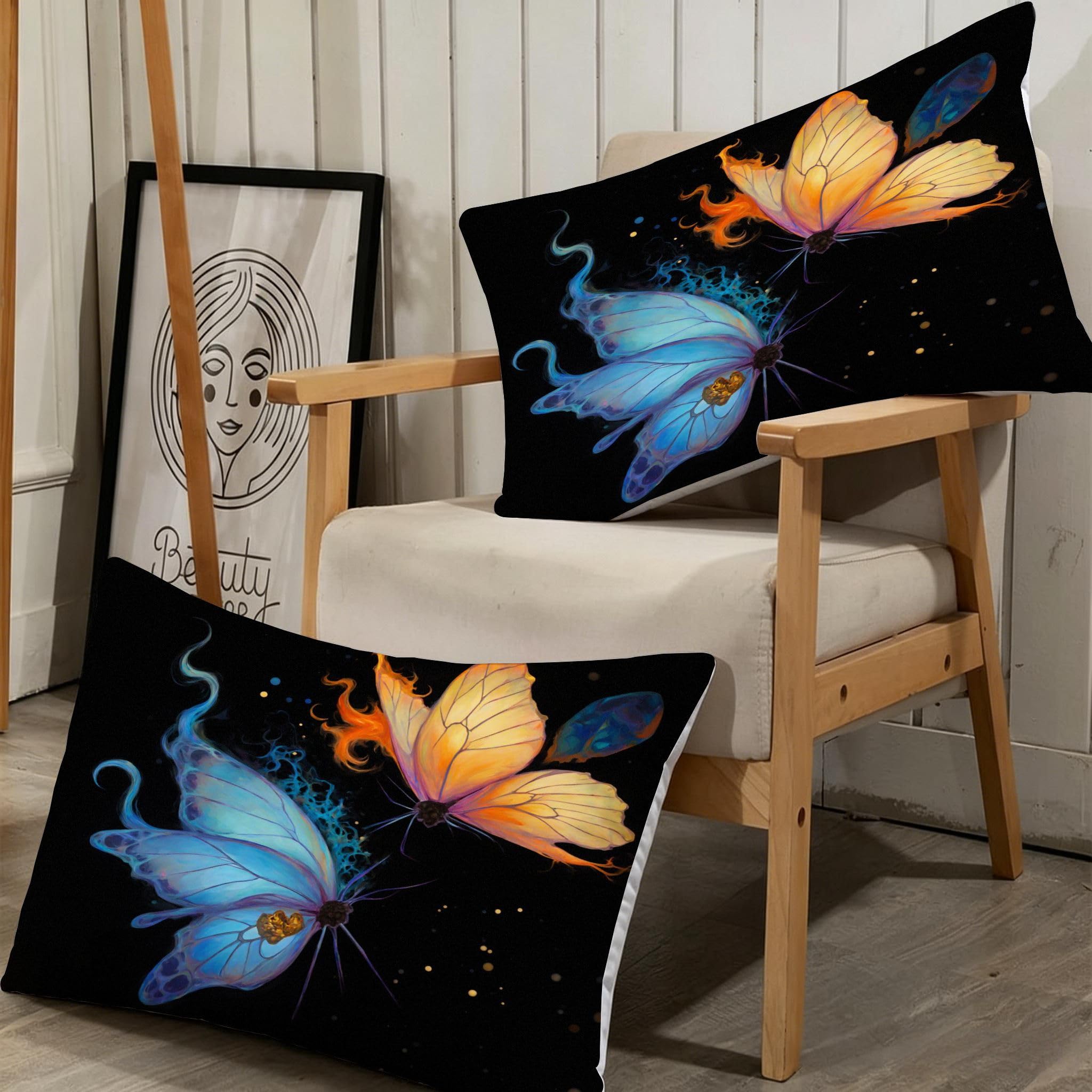 Funda Nórdica Cama 180, 240x260 cm Mariposa Amarilla, AQ2010 | 3D Estampado, con 2 Funda Almohada, con Cremallera Oculta, para Adultos Parejas, para Villa Dormitorio, Ligero Transpirable