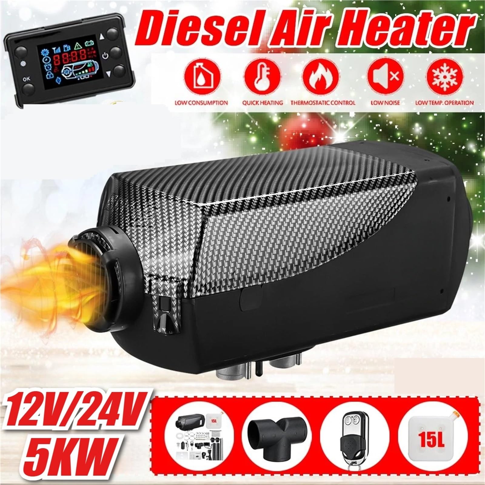 Nagrzewnica postojowa 5KW 12V/24V Car Diesel Parking Heater Auto Fuel-operated Heater 12v/24v Air Parking Heater Remote Diesel Heater nagrzewnica powietrza