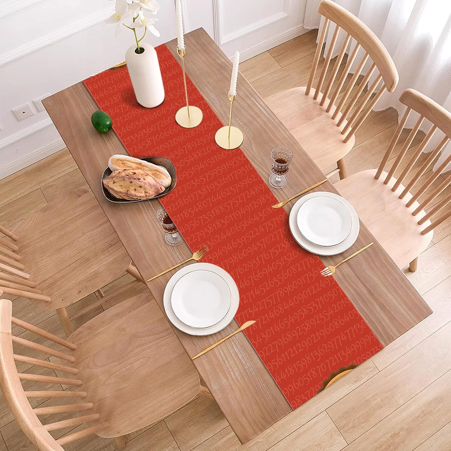 Funny Happy Pi Day Table Runner Marth 14th Party Decoration Boy Girl Bithday Party Dining Room Home Kitchen Table Decor 13 x 72Inches image 4