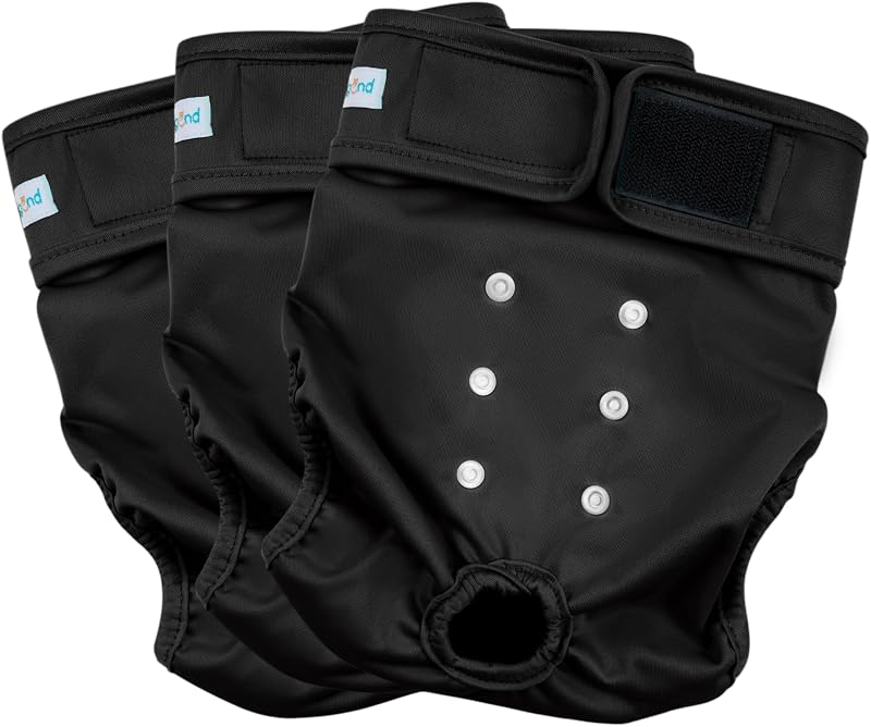 Fralda reutilizável para cadelas Paw Legend com camada impermeável, Grande, pacote com 3
