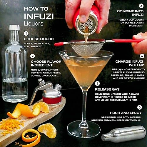 Miniatura 7 de Kit de camarero Mixology, infundir alcohol en segundos y cócteles con nitrógeno con kit de infusión de alcohol y máquina de cóctel de aluminio de