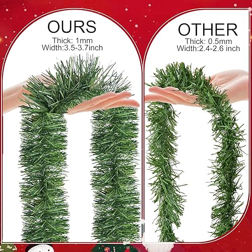 Miniatura 2 de Guirnalda de Navidad de 20 pies, Guirnalda Verde de Navidad Suave Sin Iluminación con Giro para Interiores o Exteriores, Guirnalda de Vegetación