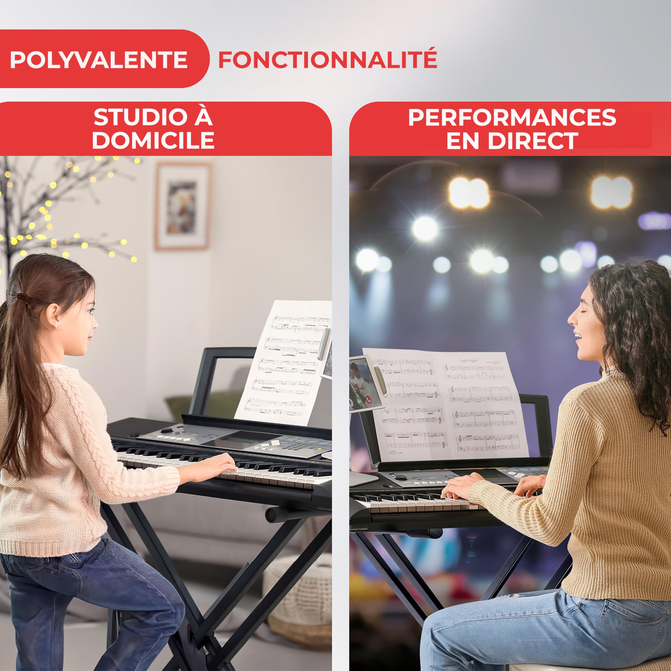 Image secondaire de Support Piano Réglable Pyle - Stabilité Maximale pour Clavier Électronique