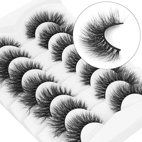 Vista 52 de DYSILK Pestañas esponjosas de visón, pestañas de visón, 7 pares de pestañas de visón sintético 8D, pestañas postizas de aspecto natural, pestañas
