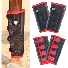 Harrison Howard Loose-Fitting Horse Fly Leggings Breathable, Tear-Resistant Fine Mesh Leg Guards Stay-on Comfortable Fly Boots Set of 4