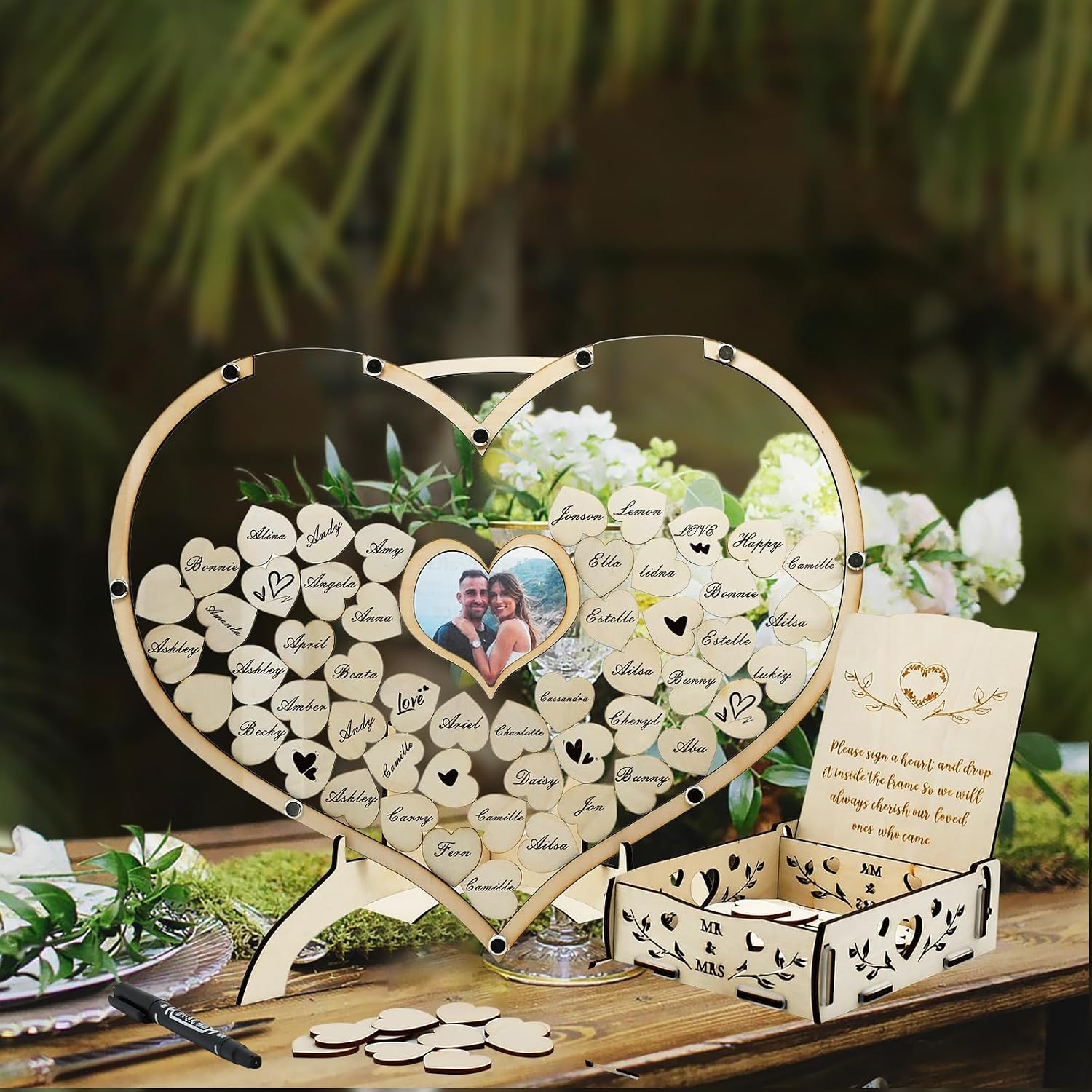 Drop Top Frame Amazon.com: Wedding Guest Book Alternative - Drop Top Frame with Photo ...