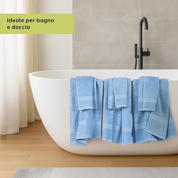 Caleffi Set Asciugamani Bagno con Ospite 6 Pz – Composto da 3x Asciugamano Viso 55x100 cm + 3x Asciugamano Bidet 40x60 cm – Cotone 100% Morbido e Ultra Assorbente – Doccia, Viso e Ospitalità Set Bagno - 4