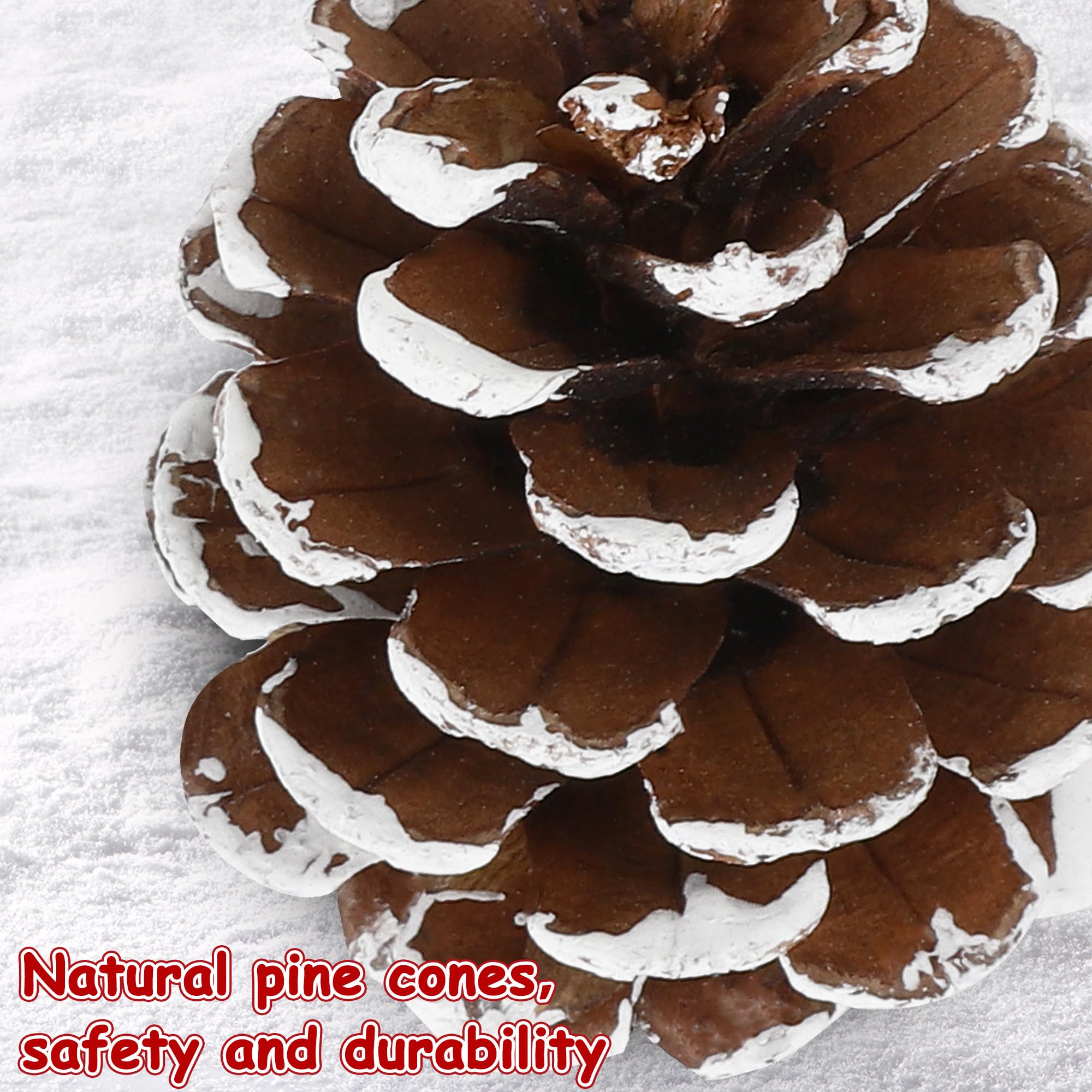 Tannenzapfen, natürliche Tannenzapfen, 5 cm, Tannenzapfen zum Basteln, Tannenzapfen für Weihnachtsbaum, hängende Tannenzapfen, Dekorationen mit silberfarbener Schnur für Weihnachtstischdekorationen,