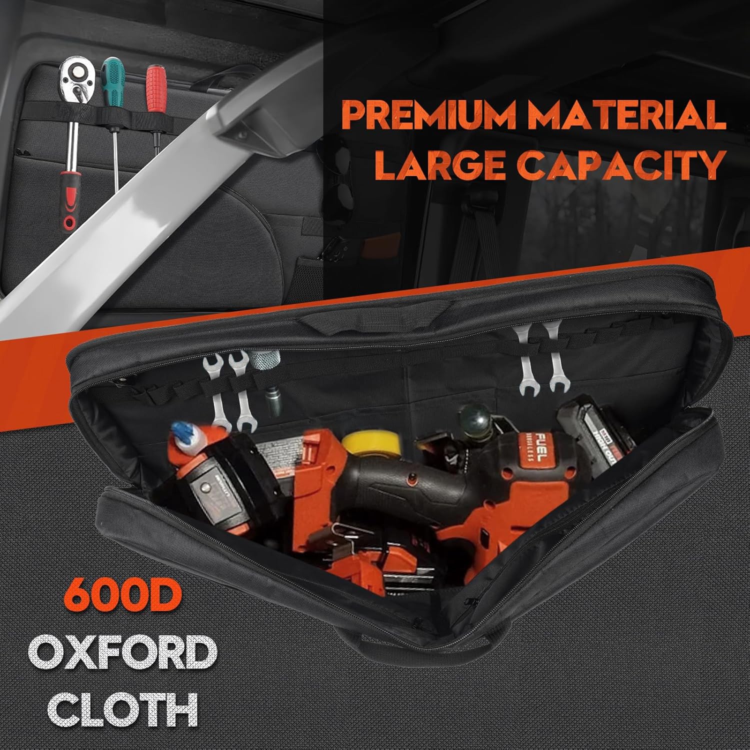 Sunsdrew 2 Pack Side Window Storage Bag Kit for 2021-2025 Ford Bronco 4 Door,2nd Row Roll Bar Cargo Suction Organizer Storage Pocket Handbag for Bronco Off-Road Accessories