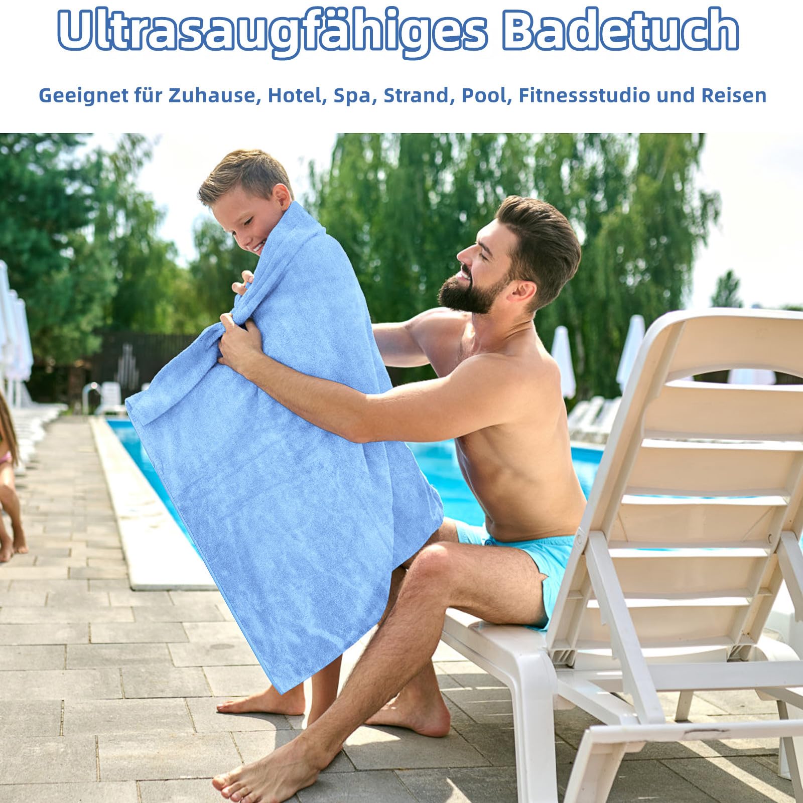 10 toallas de baño grandes para baño, 70 x 140 cm, suaves, absorbentes, paquete grande para uso diario en spa, gimnasio, playa, piscina, hotel (multicolor)