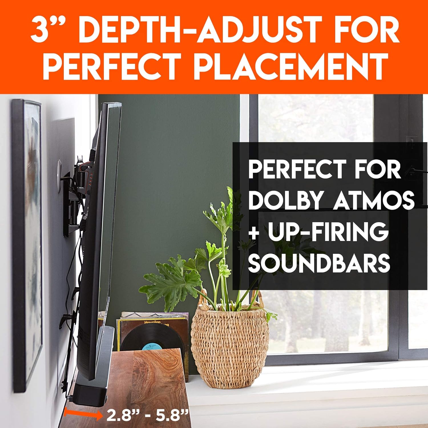 ECHOGEAR TV Soundbar Mount & Height Adjustable Universal Satellite Speaker Stands -