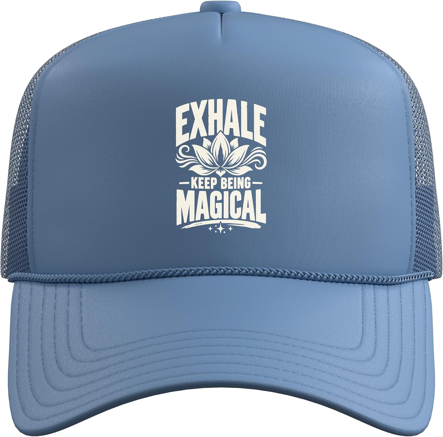 Lotus Silhouette Exhale Yoga Mindfulness Trucker Hat with Adjustable Mesh Back image 2