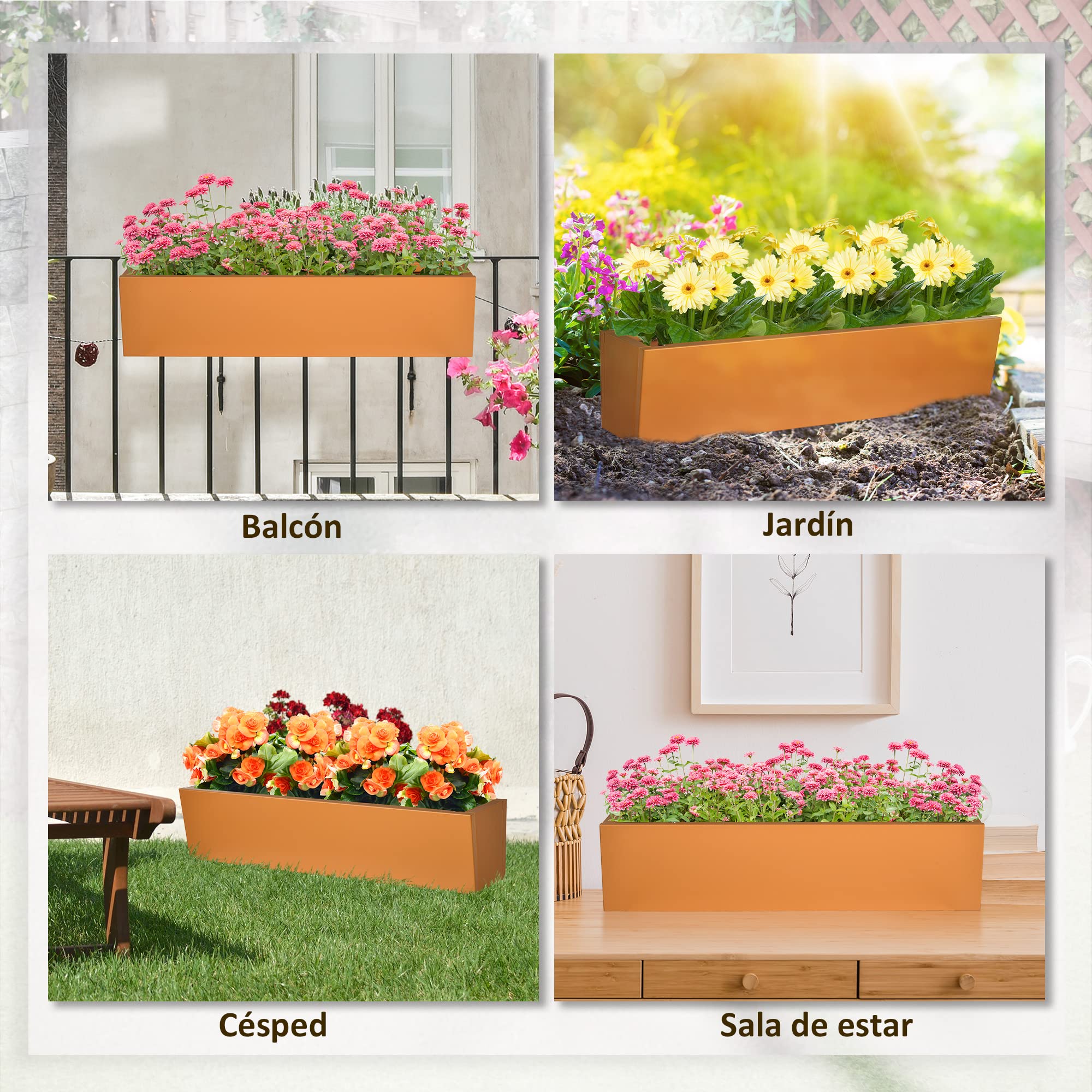 Outsunny Juego De 2 Plantas Colgantes De Lisianthus Sintéticas Para
