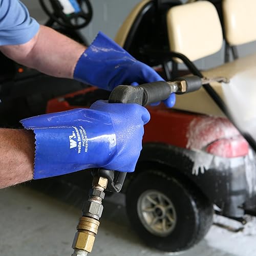 Miniatura 5 de Wells Lamont Guantes de trabajo con puño de guantelete y forro de algodón, recubierto de neopreno, peso pesado, talla única, negro (189)