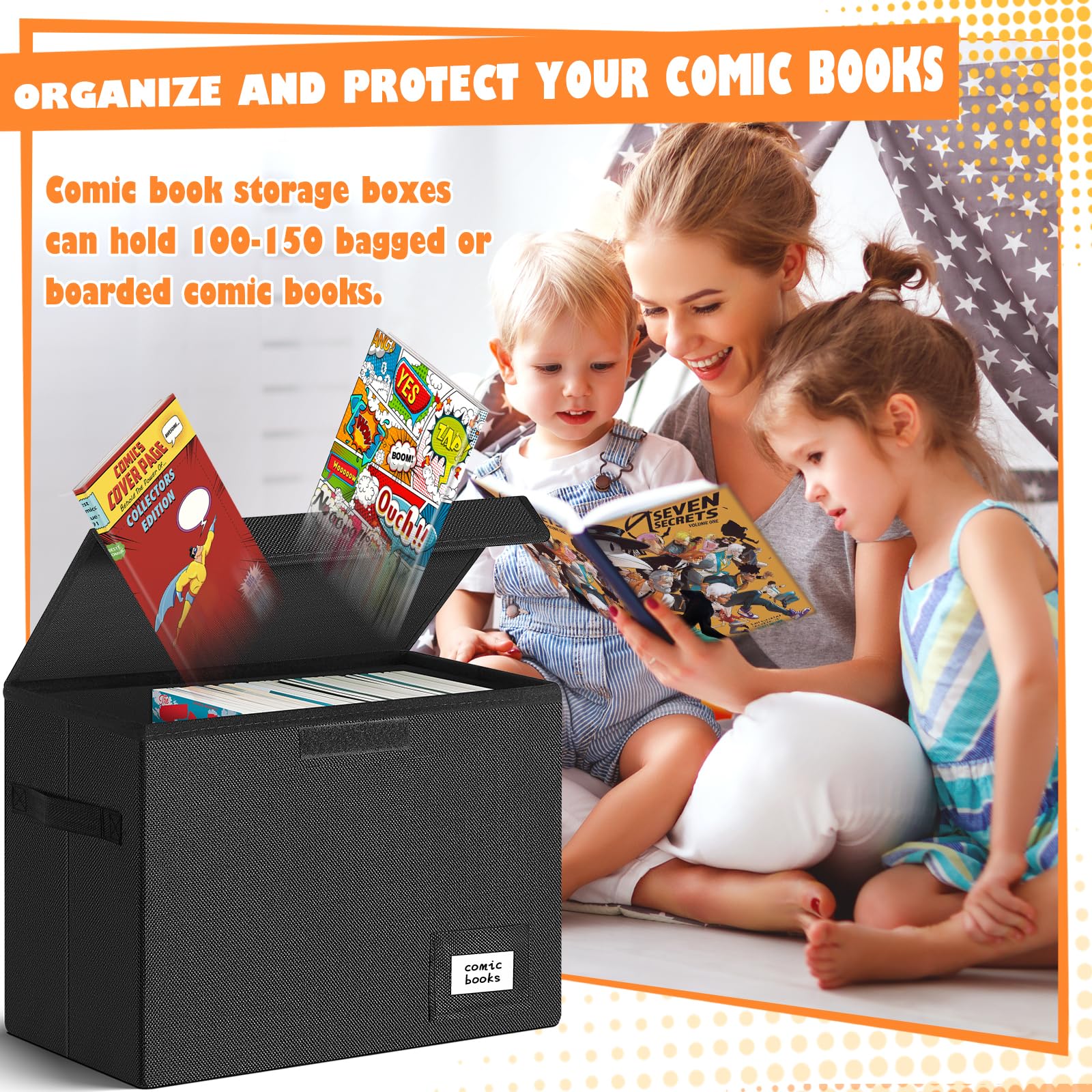 Leffis Comic Book Storage Box 15 5 X 7 5 X 11 3 Collapsible Comic Short Box with — view 3