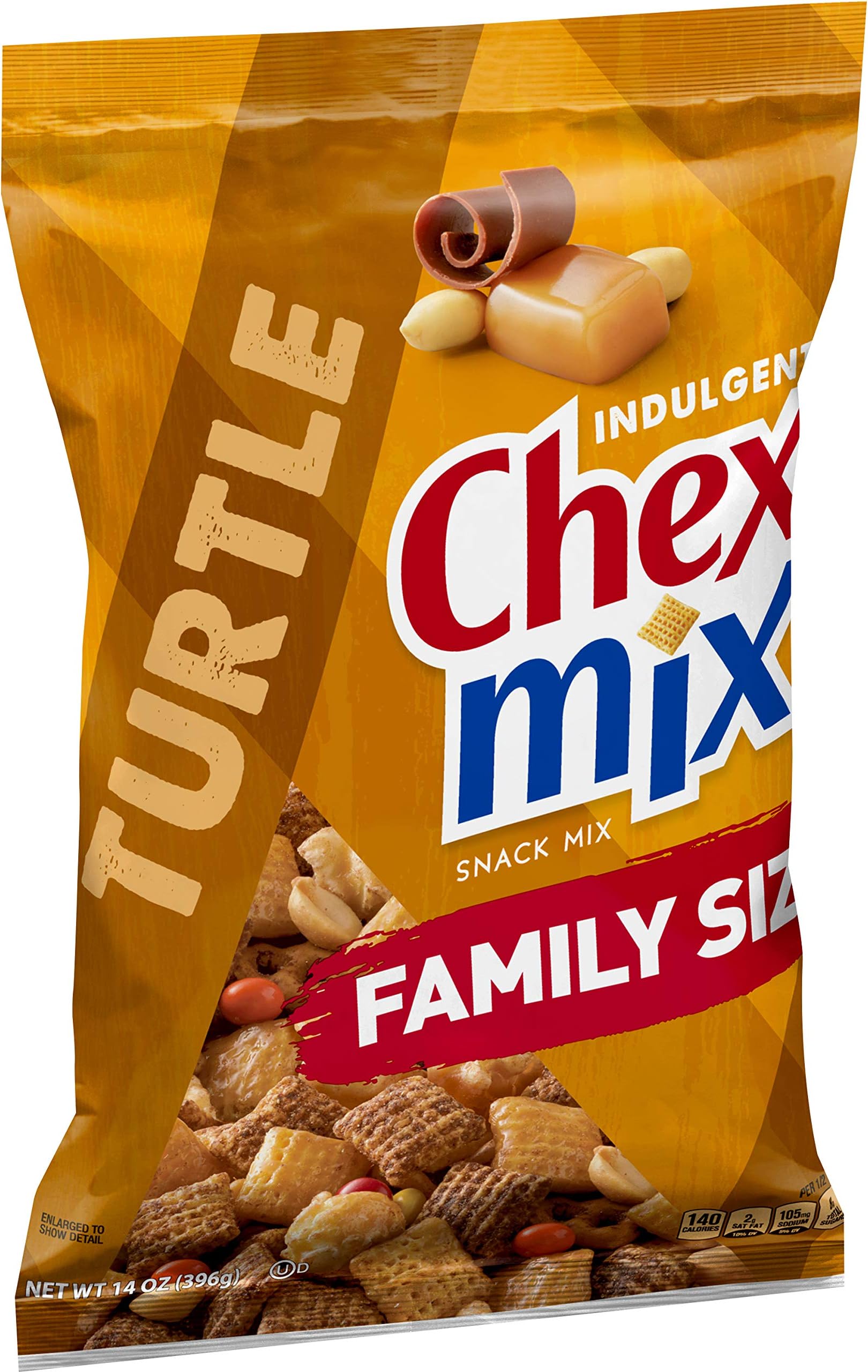 Chex Mix Snack Mix, Turtle, Indulgent Snack Bag, 14 oz