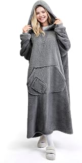 Wearable Blanket Hoodie for Adults - Oversized Sherpa Sweatshirt Blanket with Giant Pocket & Sleeves - Soft Cozy Warm Hooded Blanket Gift for Women Men Birthday Christmas Pink