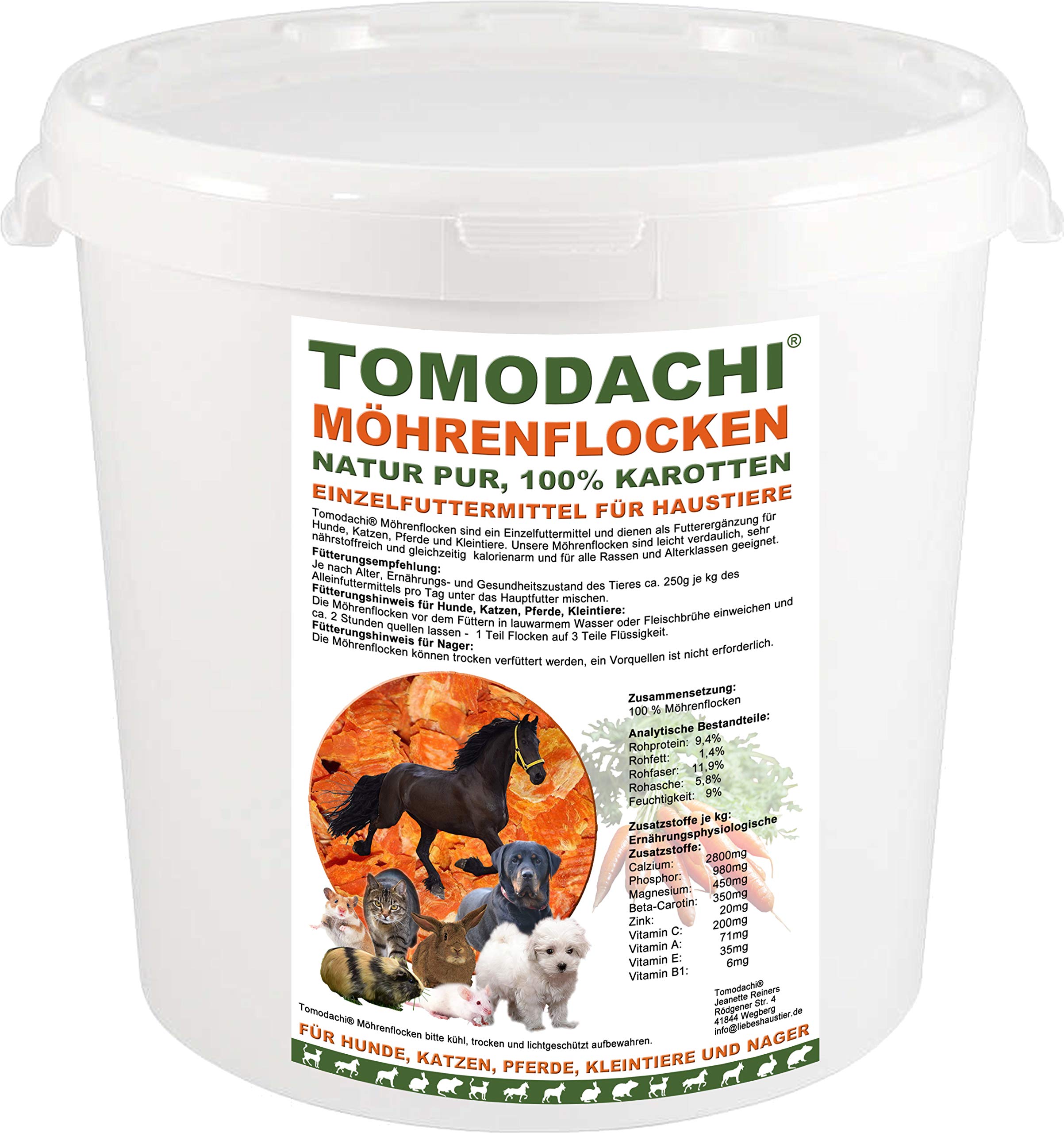 Tomodachi Karottenflocken 5 Kg – BARF Zusatz Für Hunde, Hypoallergen, Reich An Vitaminen