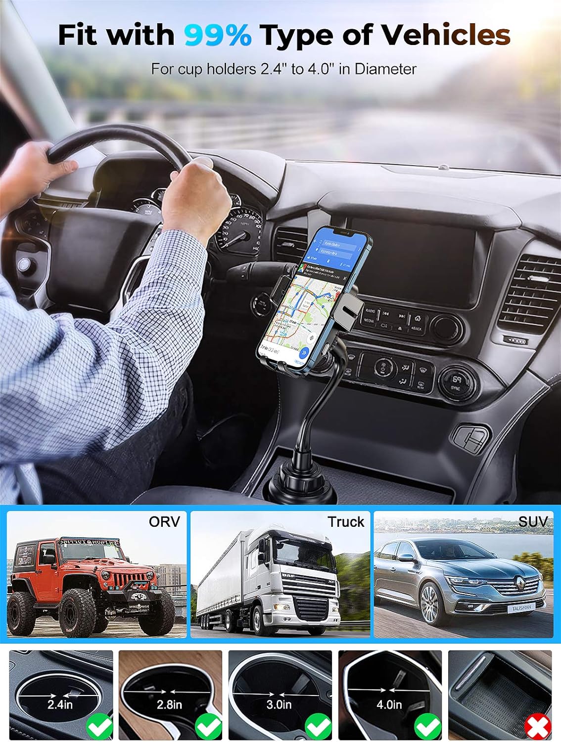 Review Product 15W Wireless Car Charger Mount, Joyroom Cup Phone Holder Mount, Qi Fast Charging Auto Clamping Vent Car Mount for Cell Phone Fit for iPhone 12 11 XS Samsung S 21 S 20 Note 20