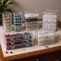 Vista 7 de Goodma 36 Pieces Mixed Sizes Rectangular Empty Mini Plastic Organizer Storage Box Containers with Hinged Lids for Small Items and Other Craft