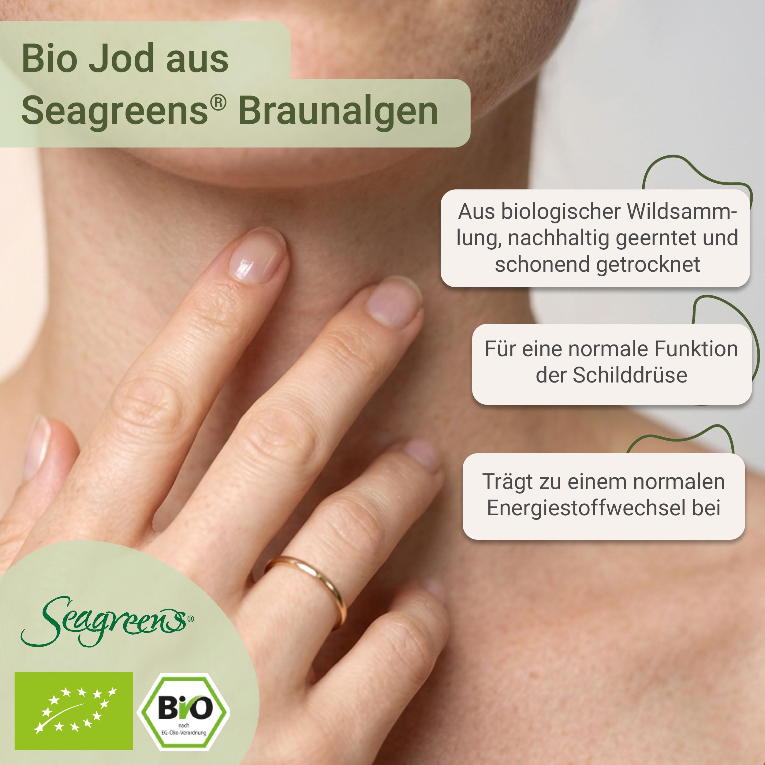 for you jod Bio 360 Kapseln - hochdosierte Jodkapseln aus Bio-Braunalgen von Seagreens® - aus biologischer Wildsammlung, nachhaltig geerntet - vegane Kapseln mit je 256µg Jod