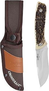 Camillus Western Crosstrail 9" Drop Point Blade Durable Corrosion-Resistant 420 Stainless Steel Hunting Hiking Fishing Camping Full Tang Fixed Blade Knife with Protective Sheath - Camillus