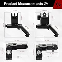 Vista 3 de Compañía propiedad de veterinarios de combate- Miras de hierro de respaldo montadas en riel Picatinny BUIS de 45 grados de defensa de daga.