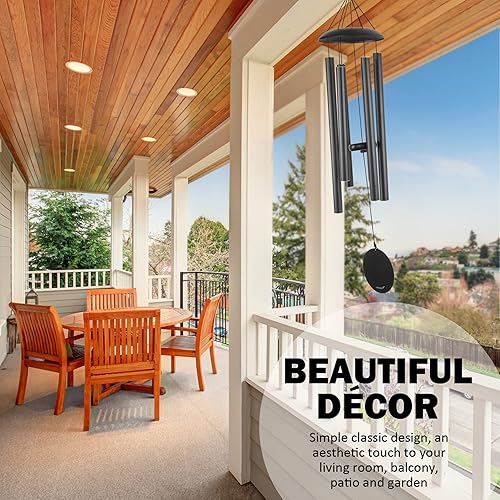 Miniatura 7 de Campanillas de viento grandes para tono profundo exterior, campanillas de viento de 48 pulgadas para exteriores, campanillas de viento de tono