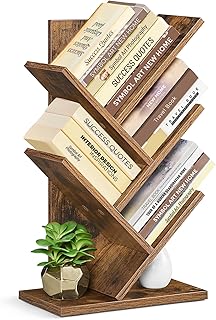 VASAGLE Tree Bookshelf, 5-Tier Bookcase, Small Bookshelf, Space-Saving Corner Shelf, Book Tree, Holds Books, CDs, Games, f...