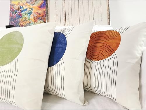 Miniatura 5 de Fundas de almohada de línea de flujo, fundas de cojín modernas, fundas de almohada decorativas para el hogar, fundas de almohada cuadradas, 18 x 18