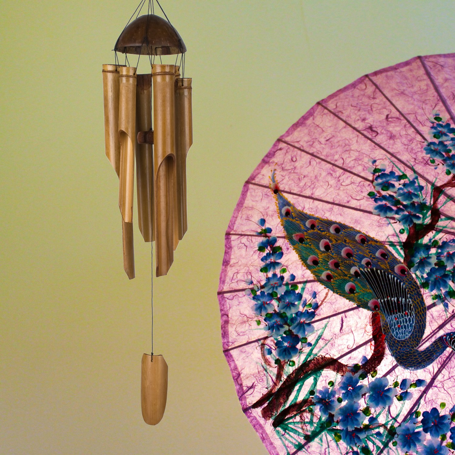 Woodstock Chimes Hälfte Coconut Bambus Windspiel