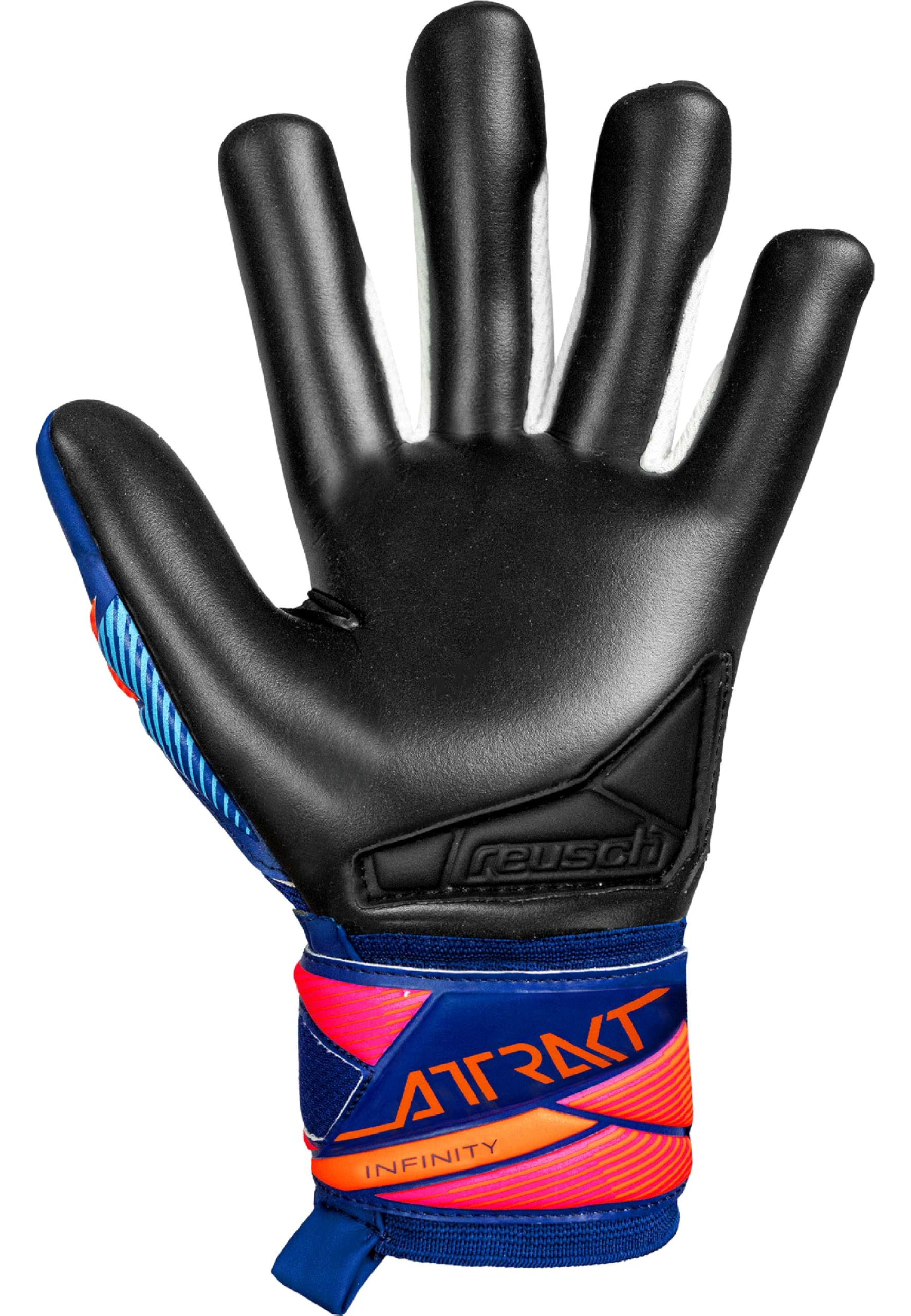 Reusch Gants de Gardien de But pour Enfants Adolescents | Adhérence fiable | Respirants | pour l'entraînement et Le Jeu | Gazon Naturel, Gazon Artificiel et Terrain Dur | Taille 4-8 | Attire Infinity