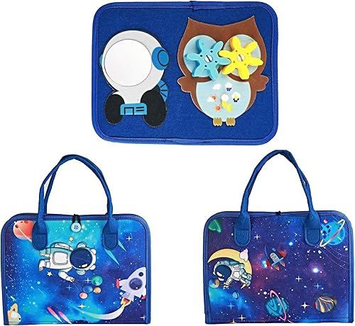 Miniatura 5 de Busy Board Montessori - Juguete para niños pequeños, juguetes de astronauta, tablero sensorial de aprendizaje educativo, juguete sensorial para