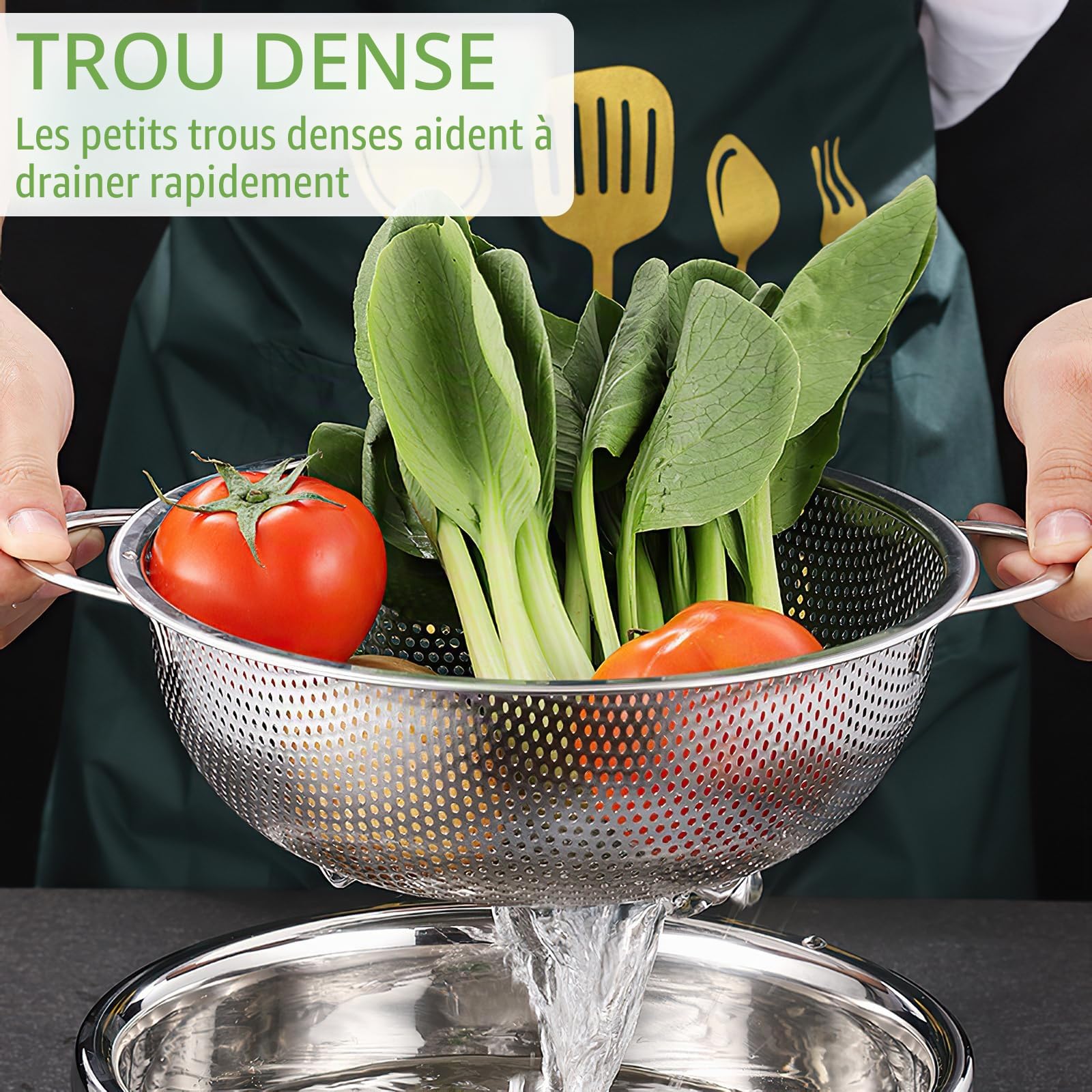 Passoires en Acier Inox Microperforée 16/22/28 cm Set de 3