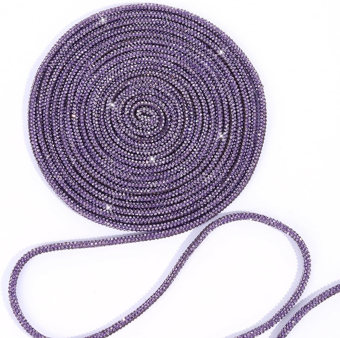 Novani 4mm Purple Crystal Rhinestone Cord, 5 Yards Rhinestone Shoe Lace