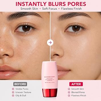 Blurring Face Primer,Hydrating Pore Primer Before Makeup,Skin-Smoothing Matte Makeup Base,Long-Lasting Foundation Primer,Lightweight,Non-Greasy,Minimizes Pores & Fine Lines